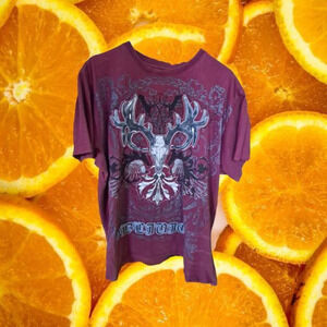 Imperial Maroon Deer Skull on Both Sides‎ Shirt